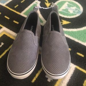 Old navy gray slip-on sneakers.